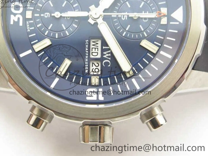 MIROTIME 1224 Aquatimer Chrono IW376803 V6F 1:1 Best Edition Blue Dial on Ruber Strap A Neat 7083